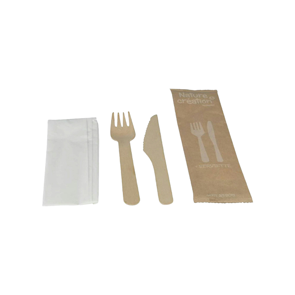 Kit Couverts : Serviette Fouchette Couteau 3/1